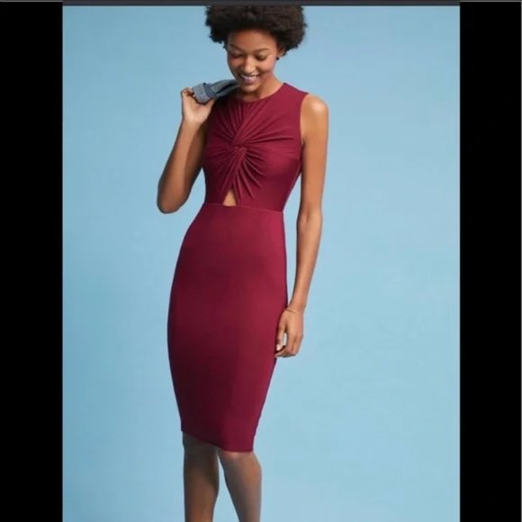 🔥 Bailey 44 (Anthropologie) | Red "Melda" Cutout Knotted Bodycon Dress XSP - Picture 1 of 8